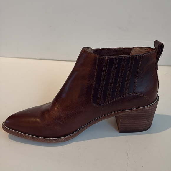 Madewell Bonham bootie ankle cowboy boots brown stacked heel size 7 - Picture 11 of 16